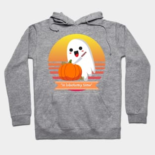 Halloween Cute Ghost Carving a Pumpkin *Is Lobotomy Time* Hoodie